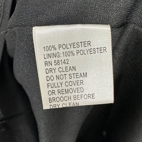 3/$25 Maggy London Cocktail Dress 4 Faux Wrap Metallic Embellished Broch Black - Picture 9 of 9